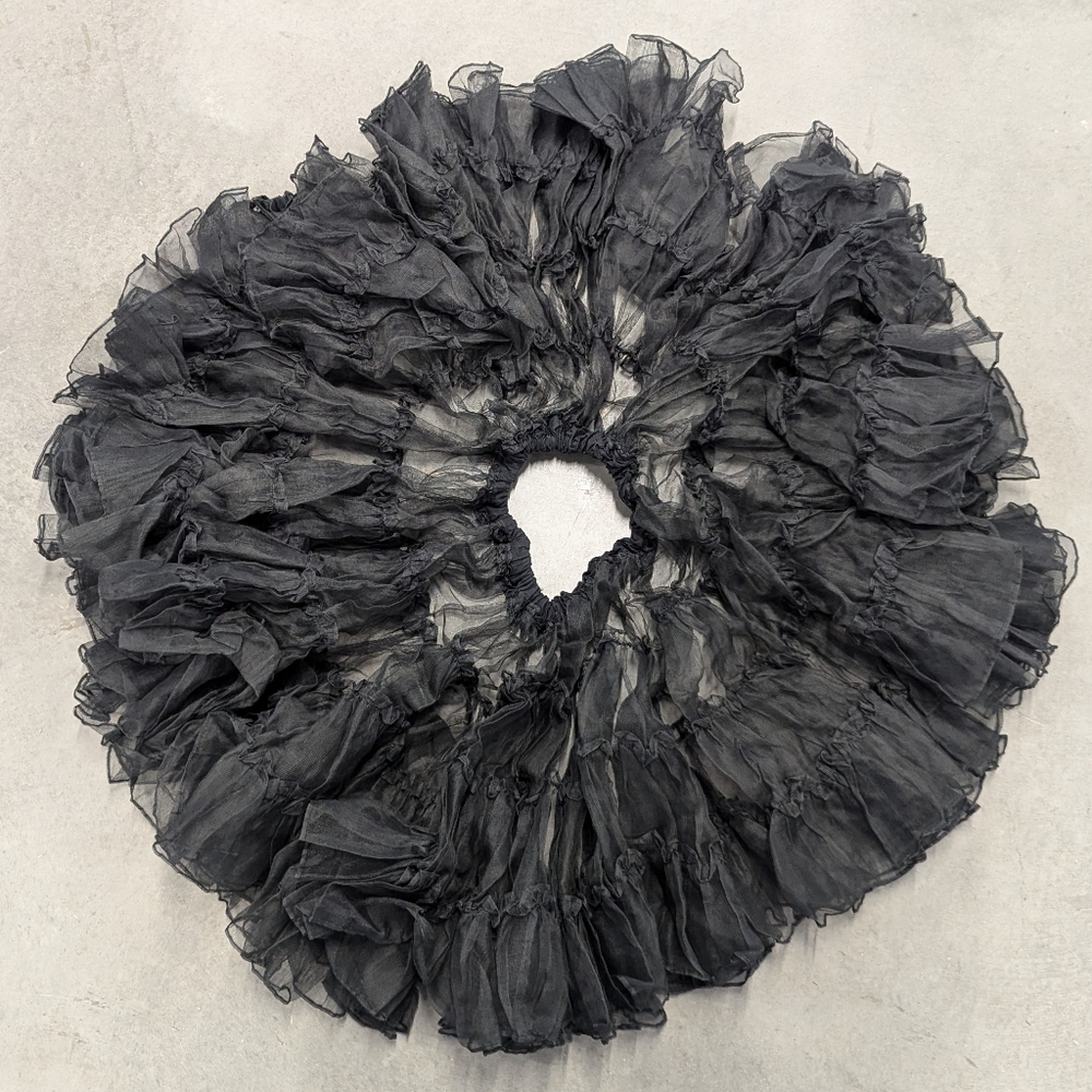 VINTAGE PETTICOAT black tulle crinoline XS S M